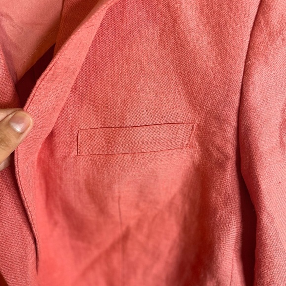 Banana Republic Lina Relaxed Linen Blazer Coral size 6 - Picture 6 of 7
